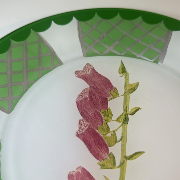 Hand painted floral plate Sela Miles the lattice collection - Picture 3 of 7